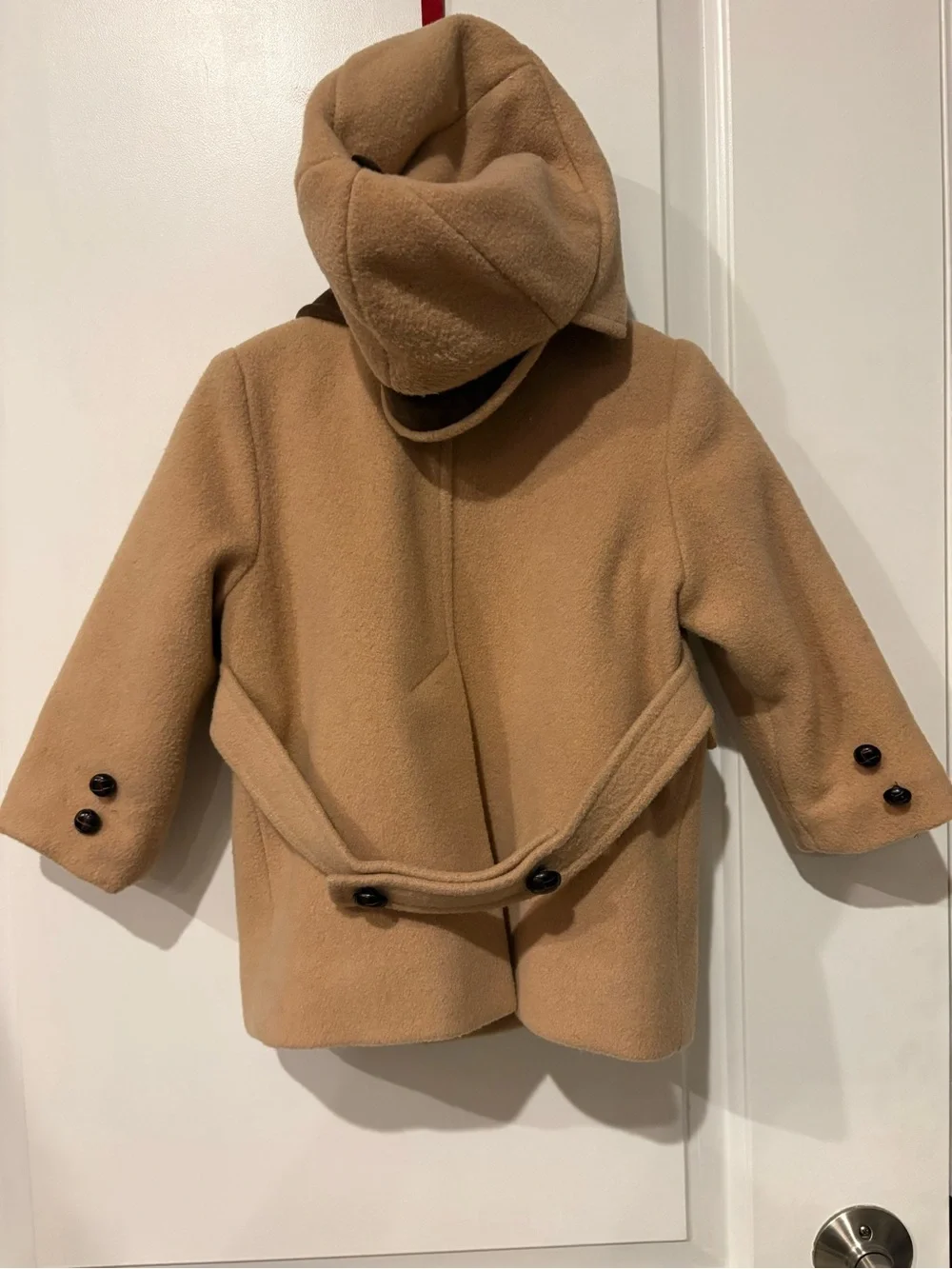 Vintage Double-Breasted Pea Coat with Matching Hat